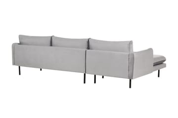 Woodal Hörnsoffa 4-sits - Grå/Svart - Möbler - Soffa - Sammetssoffa