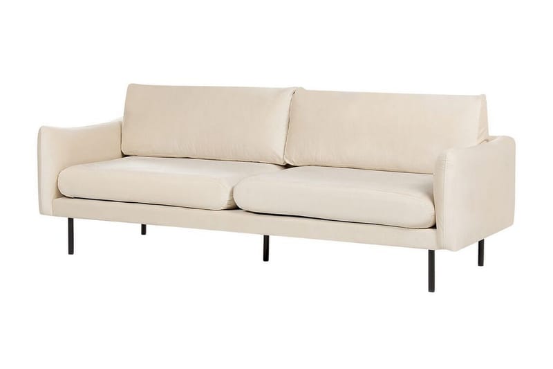 Woodal Soffa 3-sits - Beige/Svart - Möbler - Soffa - Sammetssoffa