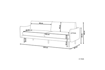 Woodal Soffa 3-sits - Grå/Svart - Möbler - Soffa - Sammetssoffa