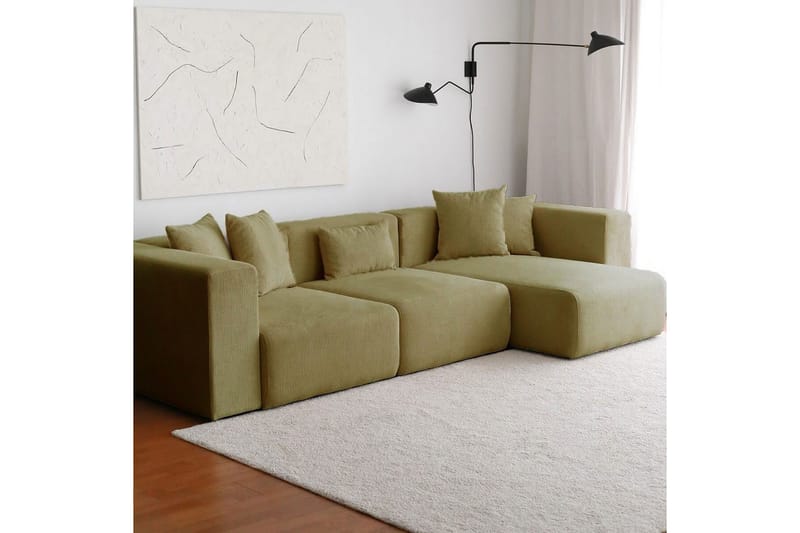 Yolo Soffa med Divan 6-sits - Khaki - Möbler - Soffa - Sammetssoffa