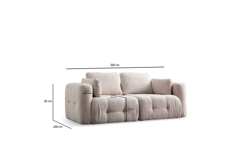 Yvara Soffa 2-sits - Beige - Möbler - Soffa - Modulsoffa - Komplett modulsoffa
