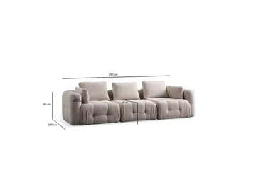 Yvara Soffa 3-sits - Beige - Möbler - Soffa - Modulsoffa - Komplett modulsoffa