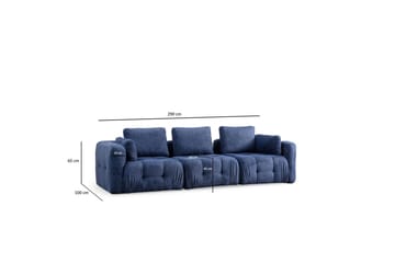 Yvara Soffa 3-sits - Marinblå - Möbler - Soffa - Modulsoffa - Komplett modulsoffa