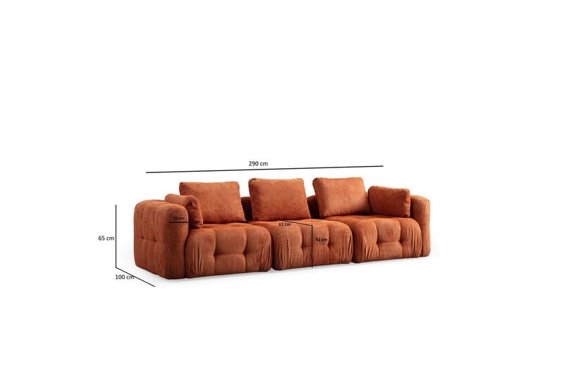Yvara Soffa 3-sits - Orange - Möbler - Soffa - 3 sits soffa