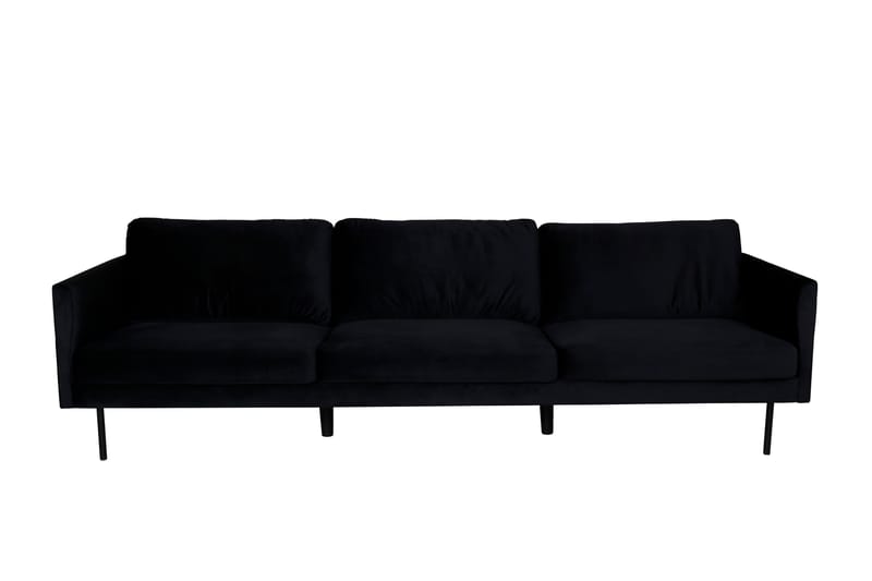 Zoom 3-sits Soffa Sammet, Svart