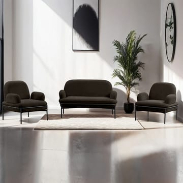 Zyricus Soffgrupp 2-sits Soffa + 2 Fåtöljer Teddy - Antracit - Möbler - Soffa - Soffgrupp