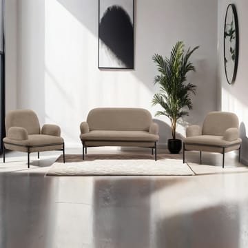 Zyricus Soffgrupp 2-sits Soffa + 2 Fåtöljer Teddy - Cappuccino - Möbler - Soffa - Soffgrupp