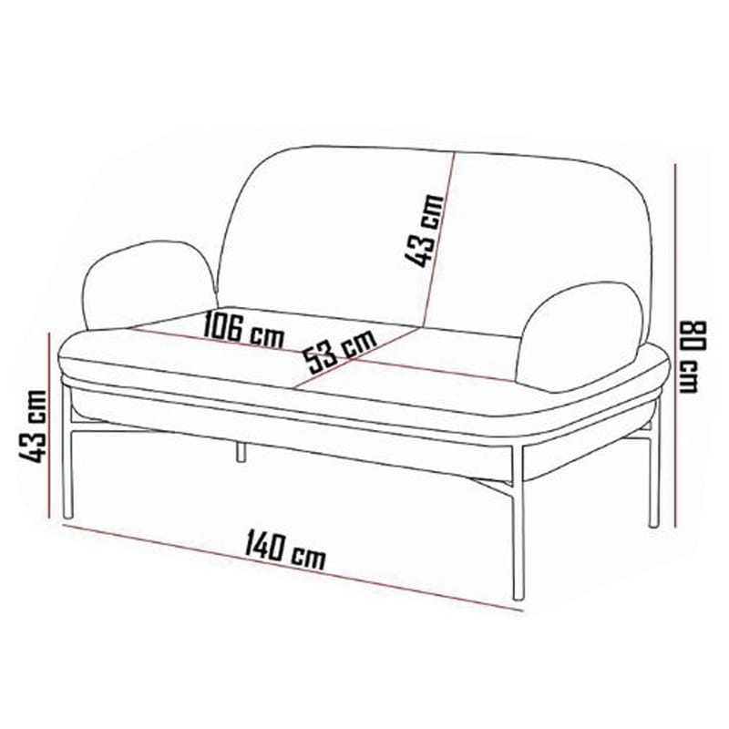 Zyricus Soffgrupp 2-sits Soffa + 2 Fåtöljer Teddy - Tegelröd - Möbler - Soffa - Soffgrupp