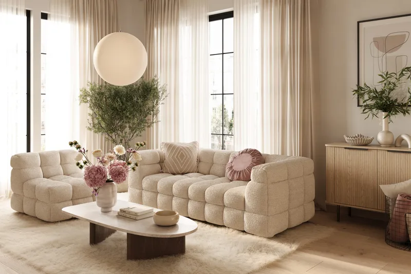 Elise Bubblig Fåtölj - Beige Teddy - Möbler - Fåtölj & stolar - Fåtölj