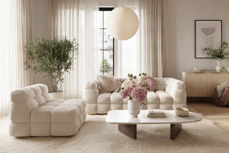 Elise Bubblig Fåtölj - Beige Teddy - Möbler - Fåtölj & stolar - Fåtölj