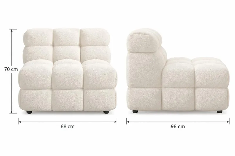 Elise Bubblig Fåtölj Utan Armstöd i Teddy - Beige - Möbler - Fåtölj & stolar - Fåtölj - Fåtölj utan armstöd