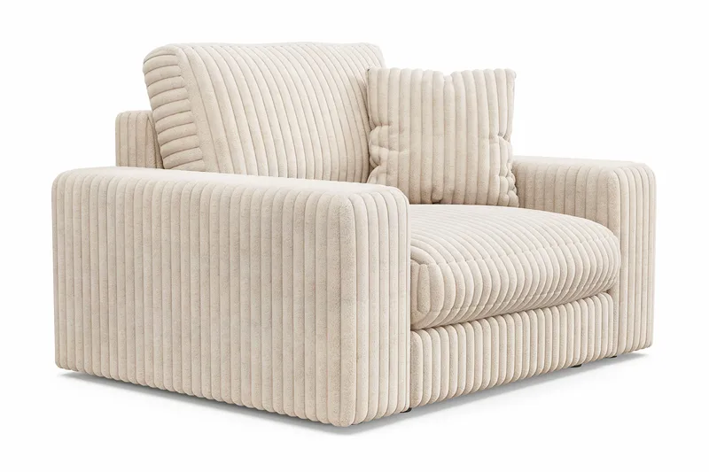Adelsö by Gynning Djup Fåtölj i bred Manchester - Beige - Möbler - Fåtölj & stolar - Fåtölj