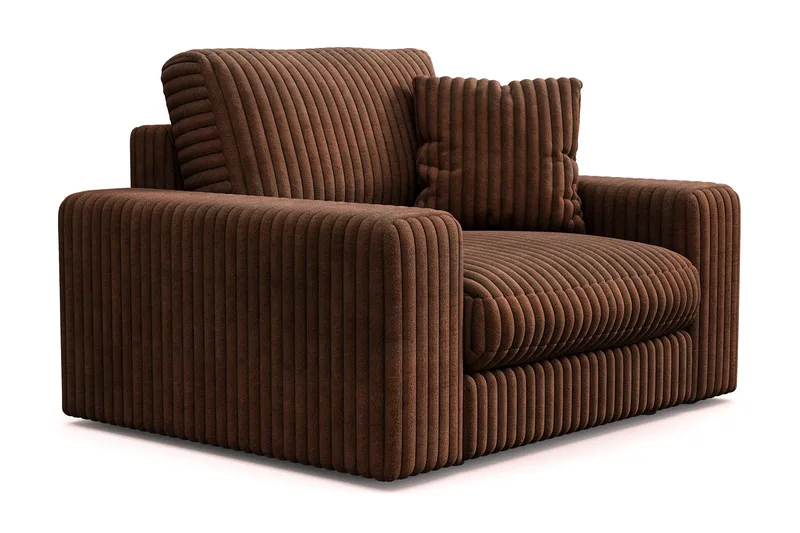 Adelsö by Gynning Djup Fåtölj i bred Manchester - Mörkbrun - Möbler - Fåtölj & stolar - Fåtölj