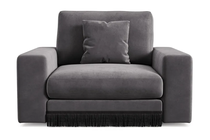 Adelsö by Gynning Djup Sammetsfåtölj, Mörkgrå