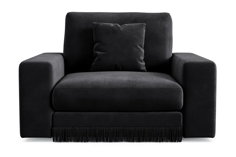 Adelsö by Gynning Djup Sammetsfåtölj, Svart