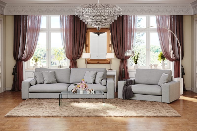 Adelsö by Gynning Stor Djup Fåtölj i Tyg - Ljusgrå - Möbler - Fåtölj & stolar - Fåtölj