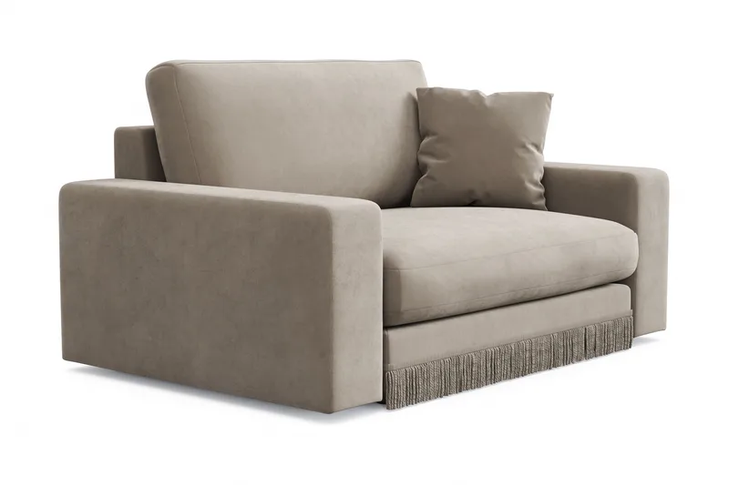 Adelsö by Gynning Stor Djup Sammetsfåtölj - Beige - Möbler - Fåtölj & stolar - Fåtölj