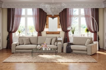Adelsö by Gynning Stor Djup Sammetsfåtölj - Beige - Möbler - Fåtölj & stolar - Fåtölj