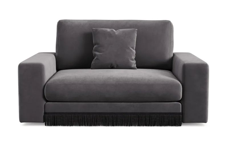 Adelsö by Gynning Stor Djup Sammetsfåtölj, Mörkgrå