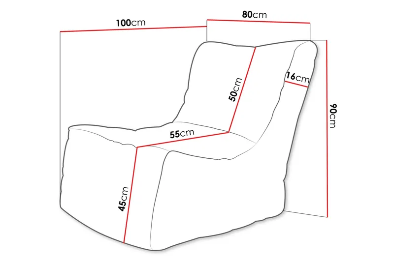 Afridi Sittsäck 80 cm 90x - Rosa - Möbler - Fåtölj & stolar - Sittsäck & saccosäck