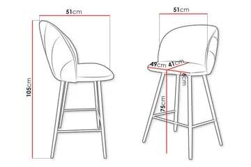 Aikka Barstol 105 cm - Rosa - Möbler - Fåtölj & stolar - Barstol & barpall