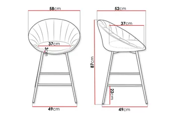 Aikka Barstol 87 cm - Grå - Möbler - Fåtölj & stolar - Barstol & barpall