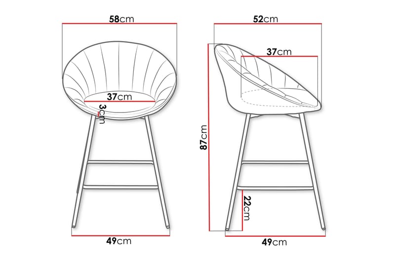 Aikka Barstol 87 cm - Grå - Möbler - Fåtölj & stolar - Barstol & barpall