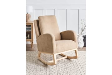 Alsta Fåtölj i Boucle med Träunderrede - Kamelbeige - Möbler - Fåtölj & stolar - Fåtölj