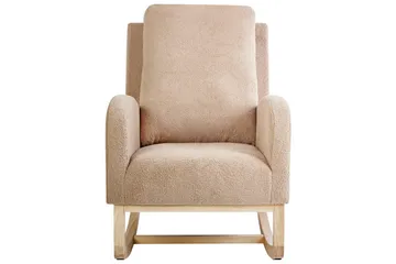 Alsta Fåtölj i Boucle med Träunderrede - Kamelbeige - Möbler - Fåtölj & stolar - Fåtölj