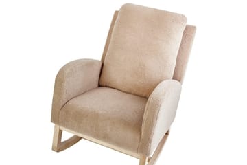 Alsta Fåtölj i Boucle med Träunderrede - Kamelbeige - Möbler - Fåtölj & stolar - Fåtölj