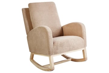 Alsta Fåtölj i Boucle med Träunderrede - Kamelbeige - Möbler - Fåtölj & stolar - Fåtölj