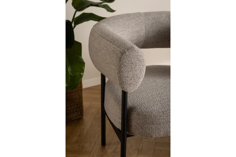 Ambiya Rund Fåtölj i Bouclé - Beige - Möbler - Fåtölj & stolar - Fåtölj