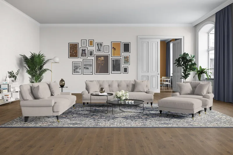 Andrew Loveseat - Beige/Mässing - Möbler - Fåtölj & stolar - Fåtölj