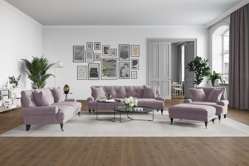 Andrew Loveseat Sammet - Lila/Krom - Möbler - Fåtölj & stolar - Fåtölj - Sammetsfåtölj