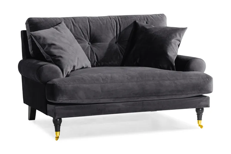 Andrew Loveseat Sammet - Mörkgrå/Mässing - Möbler - Fåtölj & stolar - Fåtölj