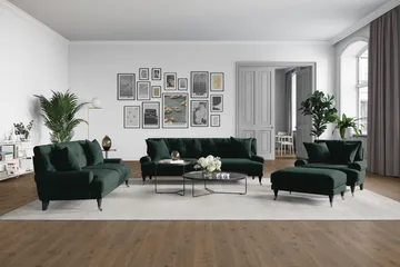 Andrew Loveseat Sammet - Mörkgrön/Krom - Möbler - Fåtölj & stolar - Fåtölj - Sammetsfåtölj