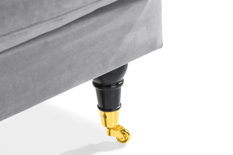 Andrew Loveseat Sammet - Silvergrå/Mässing - Möbler - Fåtölj & stolar - Fåtölj - Sammetsfåtölj