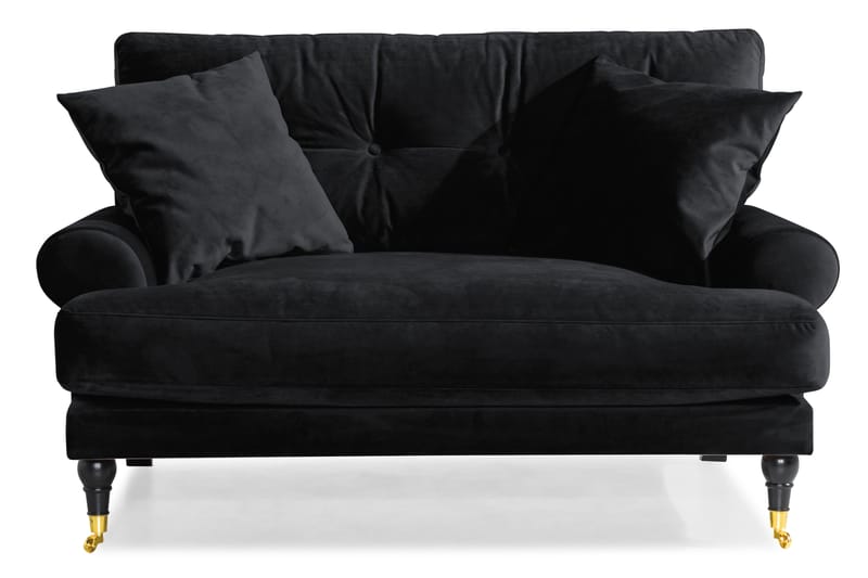 Andrew Loveseat Sammet - Svart/Mässing - Möbler - Fåtölj & stolar - Fåtölj