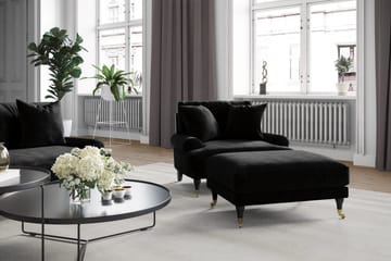 Andrew Loveseat Sammet - Svart/Mässing - Möbler - Fåtölj & stolar - Fåtölj
