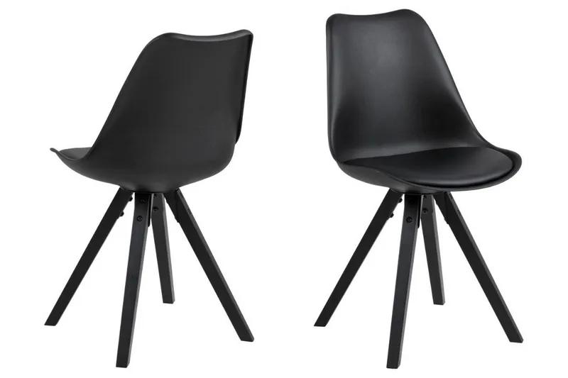 Andros Matstol & köksstol med träben, Svart