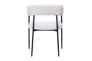 Ayana Matstol med armstöd - Vit Bouclé / Metallben Svart - Möbler - Fåtölj & stolar - Karmstol