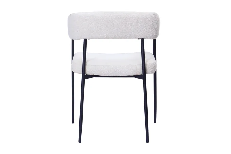 Ayana Matstol med armstöd - Vit Bouclé / Metallben Svart - Möbler - Fåtölj & stolar - Karmstol