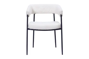 Ayana Matstol med armstöd - Vit Bouclé / Metallben Svart - Möbler - Fåtölj & stolar - Karmstol