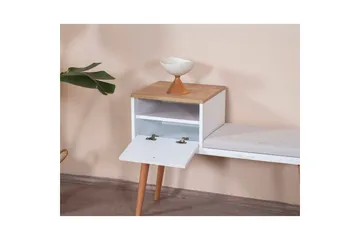 Bänk Vit / Ek - Vit - Möbler - Fåtölj & stolar - Pall & puff