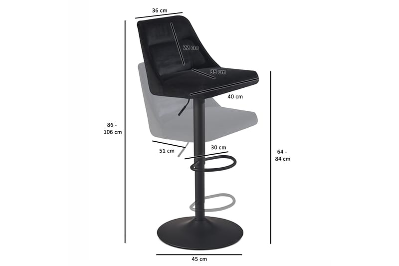 Baccha Barstol 106 cm - Antracit - Möbler - Fåtölj & stolar - Barstol & barpall