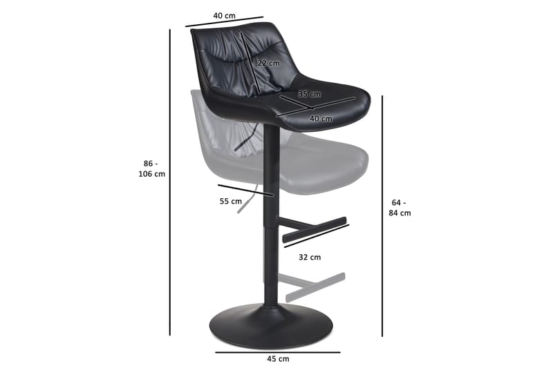 Bacchi Barstol 106 cm - Antracit - Möbler - Fåtölj & stolar - Barstol & barpall