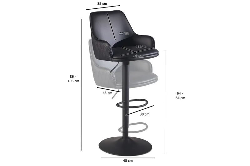 Badan Barstol 106 cm - Antracit - Möbler - Fåtölj & stolar - Barstol & barpall