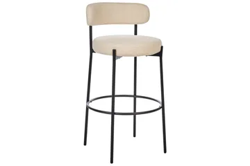 Barstol Allison set om 2 Beige-Svart - Beige-Svart - Möbler - Fåtölj & stolar - Barstol & barpall