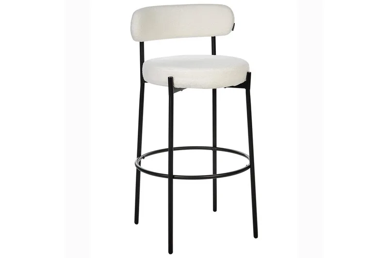 Barstol Allison set om 2 Vit-Svart - Vit-Svart - Möbler - Fåtölj & stolar - Barstol & barpall