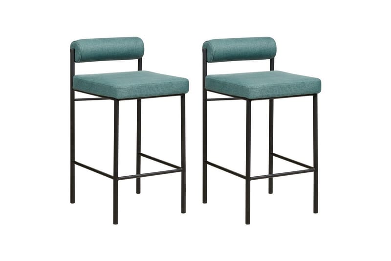 Barstol Amaya set om 2 Blågrön-Svart, Polyester, Blågrön-Svart, Polyester